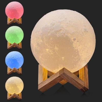 Luminária Lua Cheia Colorido Abajur Led Usb Touch Lua