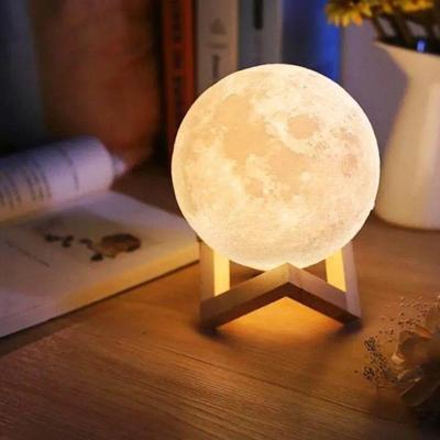 Luminaria 3d Touch Lua Cheia Abajur Led Decoracao Usb Rgb