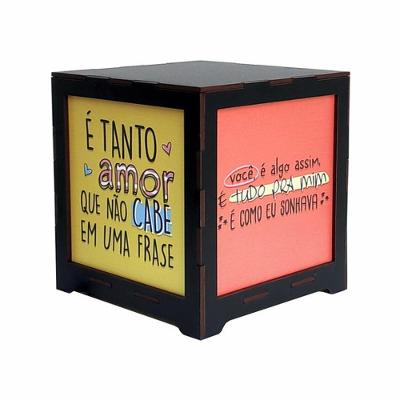 Luminária Box Namorados é Tanto Amor Com Você é Assim Em Mdf
