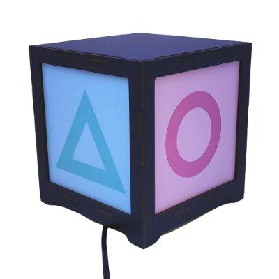 Luminária Criativa Box Ps Gaming Minimalista Em Mdf