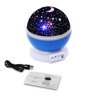 Luminária Projetor Abajur Estrelas Galáxia Universo Giratório Céu Azul Presente Para Namorados