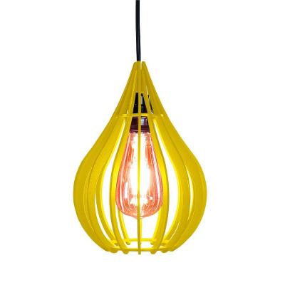 Luminária Teto Lustre Pendente Balcão Cozinha Sala Chile Cor:amarelo.