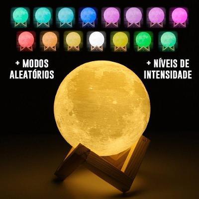 Lua 3d Luminaria Bateria Abajur Usb Touch Led Rgb Decoracao