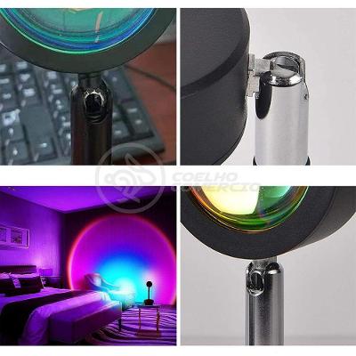 Mini Ring Light Sunset Projetor Lâmpada Usb Arco Íris