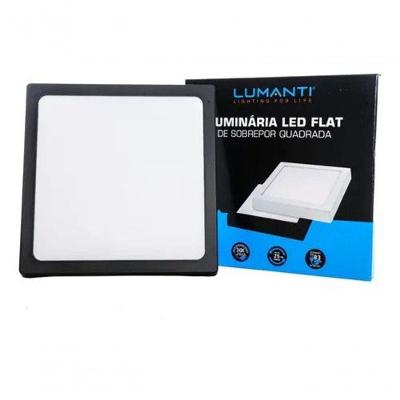 Painel Flat Led 24w Sobrepor Preto Branco 6500k