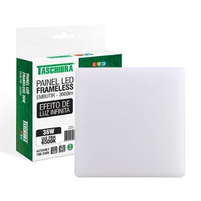 Painel De Led Taschibra Frameless Quadrado Embutir 36w Bivolt 6500k Luz Fria
