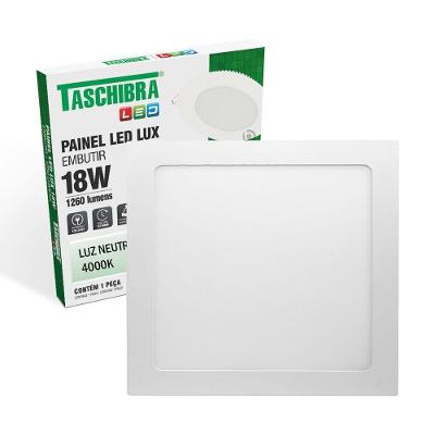 Painel De Led Quadrado Embutir 18w Bivolt Taschibra 4000k Luz Neutra