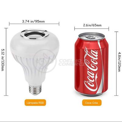 Lâmpada Led 12W E27 Rgb Colorida Com Caixa De Som