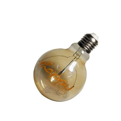 Lampada Led Happy Vintage Mensagem 4w Branco Quente