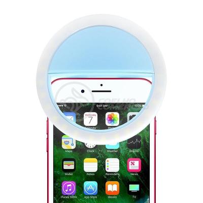 Anel De Luz Selfie Mini Ring Light Android E Ios - Azul