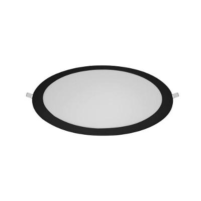Painel De Led Blumenau Redondo Embutir 12w Bivolt Preto 6500k Luz Fria