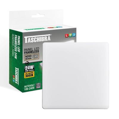 Painel De Led Frameless Quadrado Embutir/sobrepor 24w Bivolt Taschibra 3000k Luz Quente