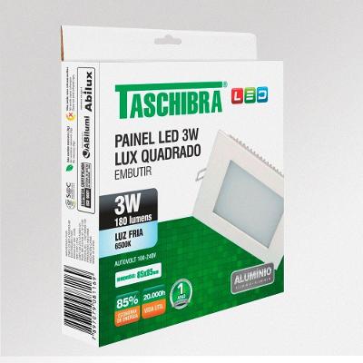 Painel De Led Quadrado Embutir 3w Bivolt Taschibra 6500k Luz Fria