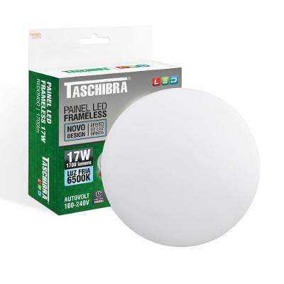 Painel De Led Frameless Redondo Embutir/sobrepor 17w Bivolt Taschibra 6500k Luz Fria