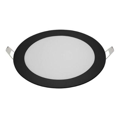 Painel De Led Blumenau Redondo Embutir 18w Bivolt Preto 6500k Luz Fria