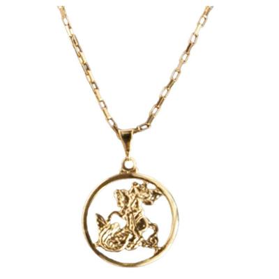 Corrente Com Pingente São Jorge Medalha Vazada.
