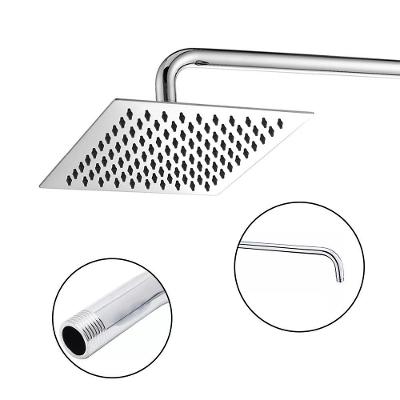 Ducha Inox Chuveiro Cromado 20x20 Slim Suporte Redondo