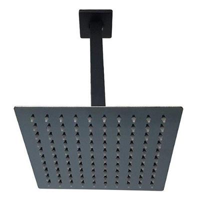 Chuveiro Ducha Inox 20X20 Suporte Teto Preto Fosco Quadrado
