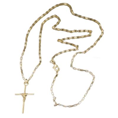 Corrente Com Pingente Cruz Fio Palito Não Enferruja.