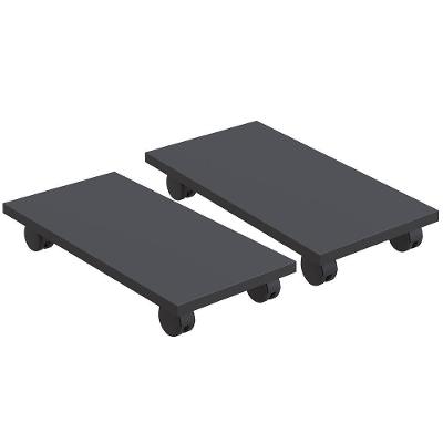Kit 02 Suportes Para Cpu Com Rodízios Cyber L03 Preto