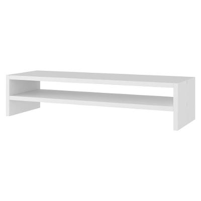 Suporte Stand Base Para Tela Monitor Laptop Soft Elevado 65Cm Em Mdf Com 01 Prateleira Branco