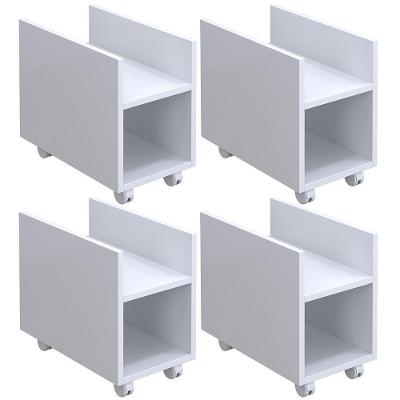 Kit 4 Suportes Para Cpu E Nobreak Com Rodízios Guide Branco