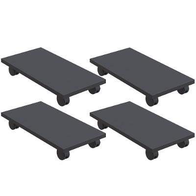 Kit 04 Suportes Para Cpu Com Rodízios Cyber L03 Preto
