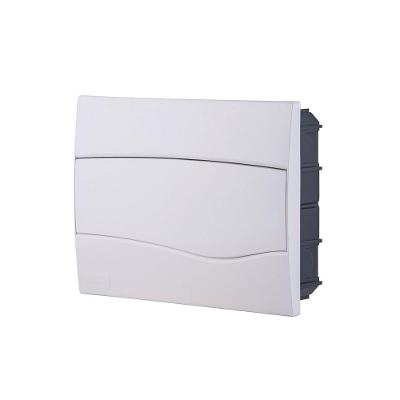Quadro De Distribuição De Embutir 12 Din Ou 8 Nema Tramontina Com Porta Branca Tramontina