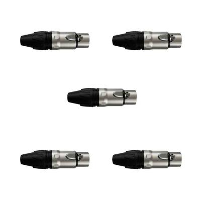 Kit Conectores Xlr Femea Wc 1003 Fl Bk Ni 3p P- Cabo (5 Un) Wireconex