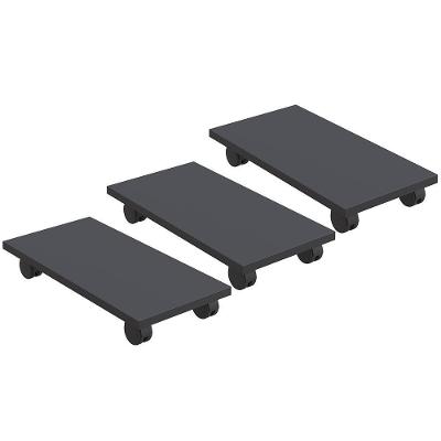 Kit 03 Suportes Para Cpu Com Rodízios Cyber L03 Preto