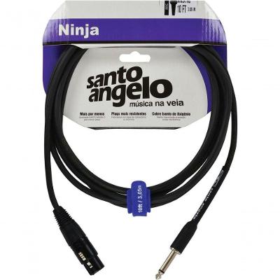 Cabo De Microfone Ninja Hg 0,20 Mm Conector P10-xlr Femea 10ft 3,05 Metros Preto