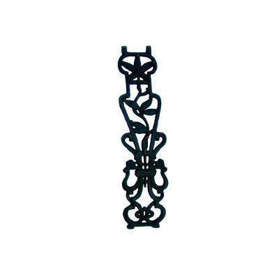 Grade De Ferro Fundido Flor De Lírio Curva Varanda 80X18Cm.