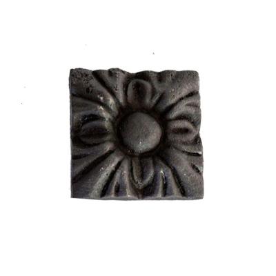 Florão Quadrado Em Ferro Fundido Decoração N07 8,5X8,5Cm