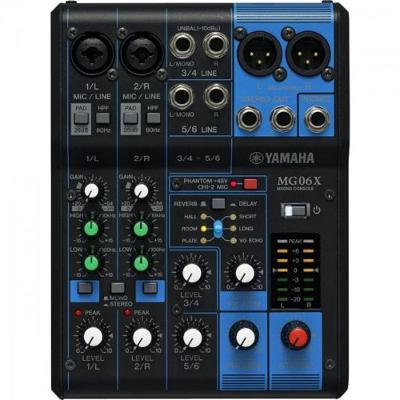 Mesa De Som 6 Canais Bivolt Mg06X Preta Yamaha