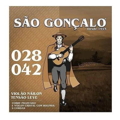 Encordoamento P-violão Nylon Cristal Com Bolinha 0.028 - 0.042 Tensão Leve São Gonçalo