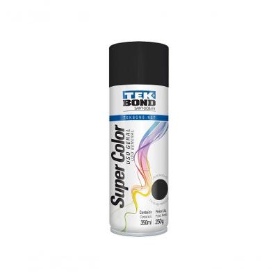 Tinta Spray Tekbond Preto Brilhante 350Ml/250G C/6 Pcs