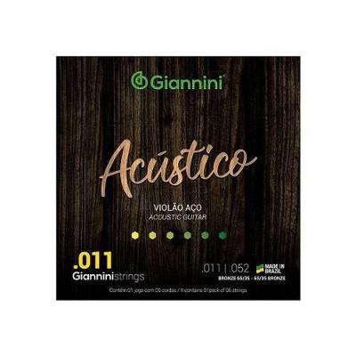 Encordoamento Giannini P-violão Aço Bronze 65-35 0.011" Gespw