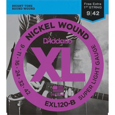 Encordoamento Para Guitarra - Exl120-b 6 Cordas Super Light .009-.042 - Corda Mi Extra