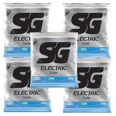 Kit 5 Encordoamento Guitarra 009 / 042 Extra Light.