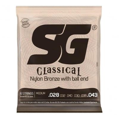 Encordoamento P-violão Nylon Bronze 65-35 Prata Tensão Média Sg 0.028