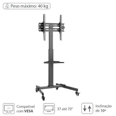 Suporte Rack Para Tv Lcd/Led/Plasma De 37" A 70" Com Suporte