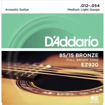 Encordoamento De Aco Para Violao Ez920 6 Cordas Medium Light