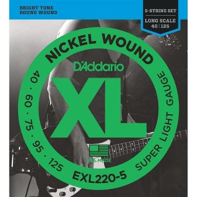 Encordoamento D Addario Baixo Exl220 40-125, 5 Cordas
