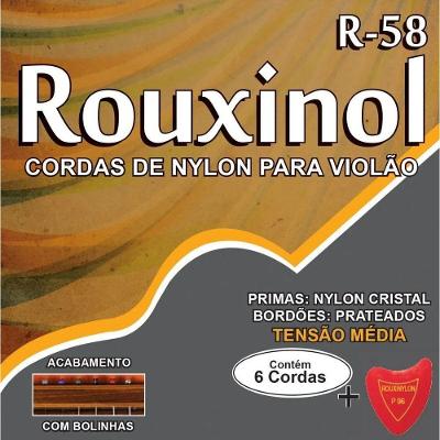 Encordoamento Violão Nylon-cristal-prateada Tensão Média Rouxinol - R58