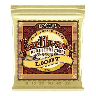 Encordoamento P-violão Aço Earthwood Leve 80-20 Bronze Ernie Ball 011"-052" P02004