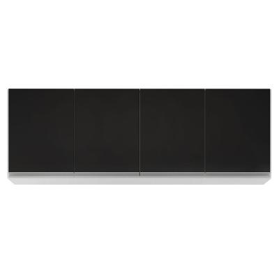 Armário Aéreo 160cm 4 Portas Nevada Branco preto