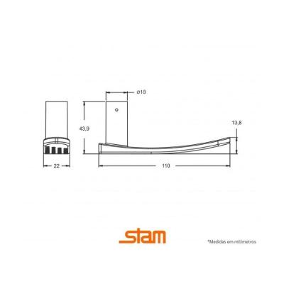 Fechadura Espelhada Escovada Antique - Stam Tetra 1800/21