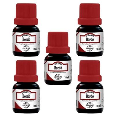 Corante Líquido Alimentício Anilina 10Ml Vermelho Bordô 5U