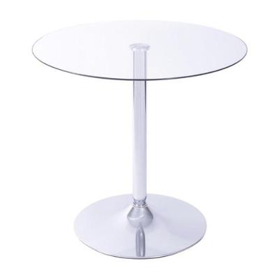 Mesa Apollo Redonda 70 Cm Base Metal Tampo Vidro