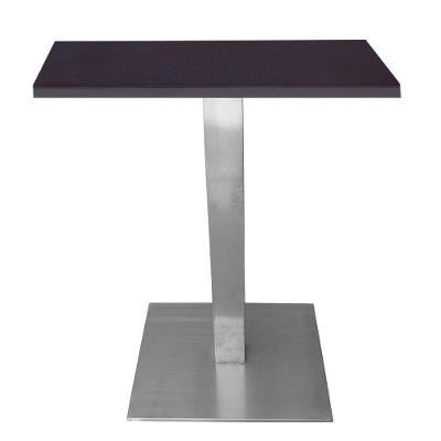 Mesa Alpha Inox 77,50 Cm (Altura) Com Tampo Em Mdp Quadrado 70 Cm Preto